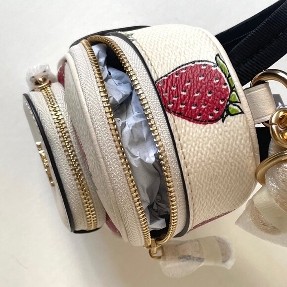 Coach Mini Court Strawberry Backpack Bag Charm CAO93 White Keychain ORGPKG - Picture 13 of 13